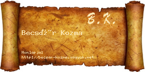 Becsár Kozma névjegykártya