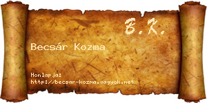 Becsár Kozma névjegykártya