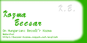 kozma becsar business card